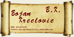 Bojan Kreclović vizit kartica